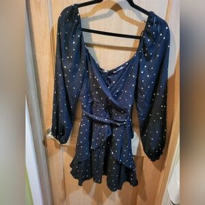 Mi Ami Black w/ Gold Stars Dress